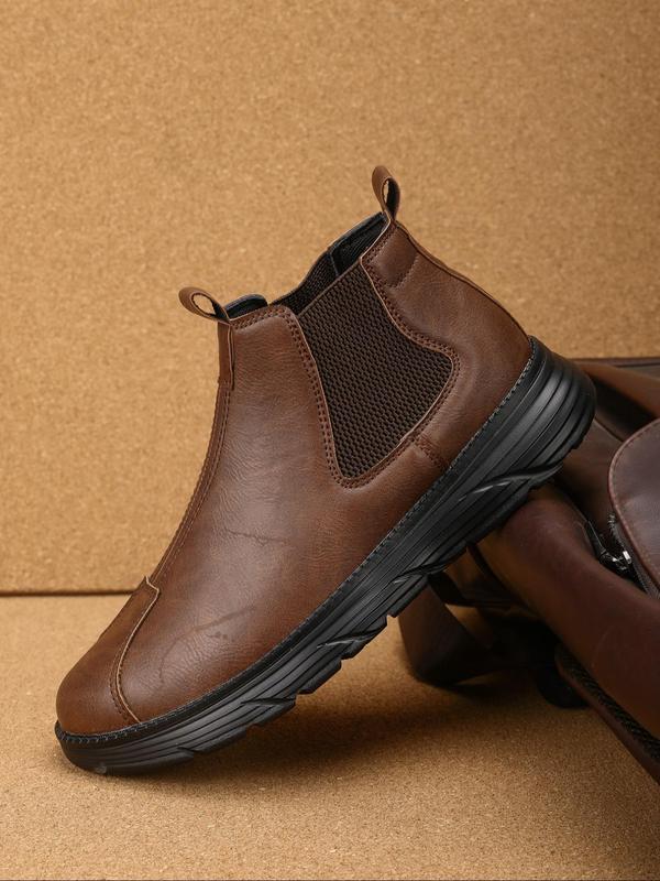 Men's Fashionable Solid Color Slip on Chelsea Boots, Casual Comfortable Breathable Boots for Daily Wear, Fashion Shoes for Party, Daily Clothing Decor