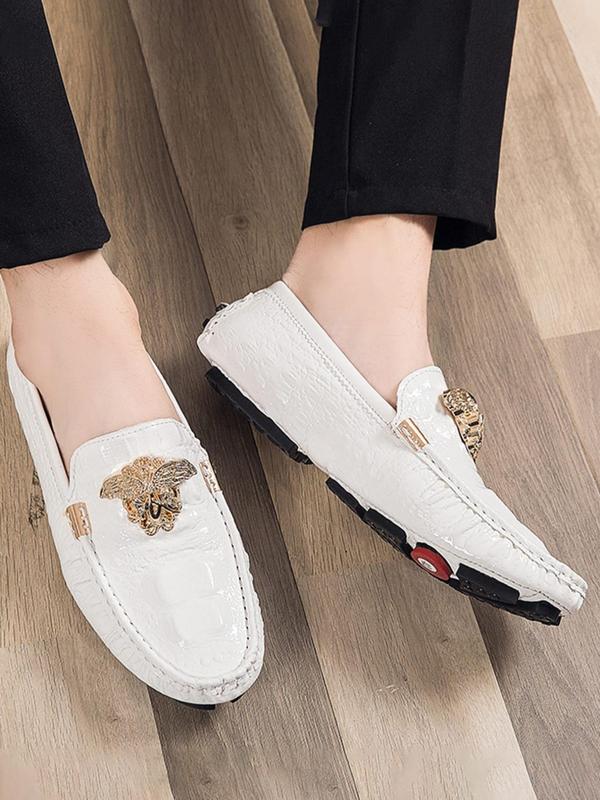 Men's Business Fashion Rhinestone Decorated Slip-on Loafers, Casual Comfortable Round Toe Flat Shoes for Daily Wear, Fashion Shoes for Party, Daily Wear