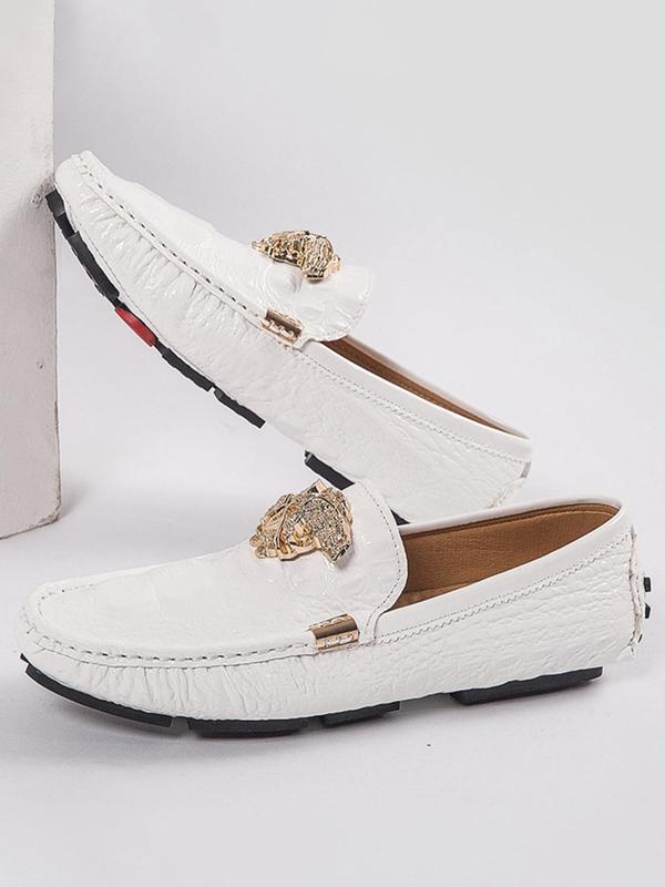 Men's Business Fashion Rhinestone Decorated Slip-on Loafers, Casual Comfortable Round Toe Flat Shoes for Daily Wear, Fashion Shoes for Party, Daily Wear