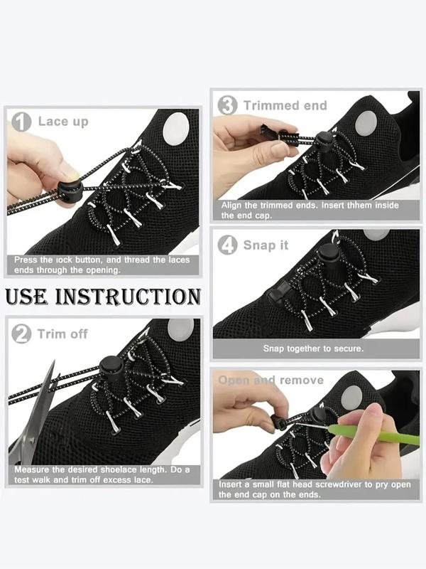 Simple Plain Elastic Lace-free Shoelaces, Casual High Elastic Quick Laces for Women & Men, Casual Versatile Shoelace for Sneakers and Boots, All-match Shoes Accessories for Daily Use