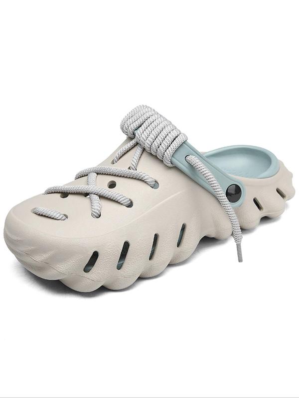 Unisex's Minimalist Casual Lace Up Clogs Shoes, Trendy Soft Non-slip Comfortable Clogs, Fashionable Shoes for Indoor & Outdoor Wear