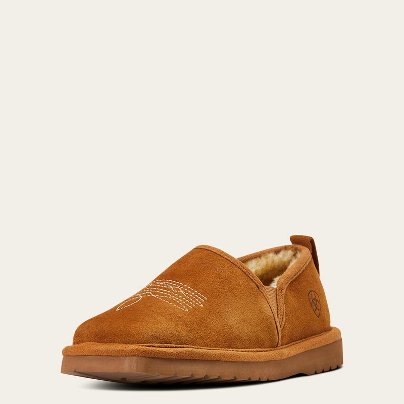 ARIAT Mens Lasso Suede Square Toe Slipper