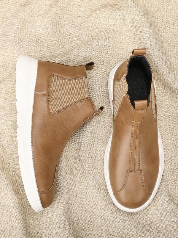 Men's Fashionable Solid Color Slip on Chelsea Boots, Casual Comfortable Breathable Boots for Daily Wear, Fashion Shoes for Party, Daily Clothing Decor