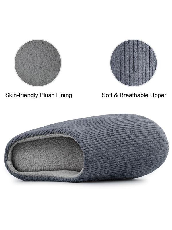 Men's Casual Solid Color Textured Design Slippers, Soft Comfortable Home Slippers, Non-slip Bedroom Guest Slippers for Indoor Outdoor Wear, for Fall Outfits Fall Freshness