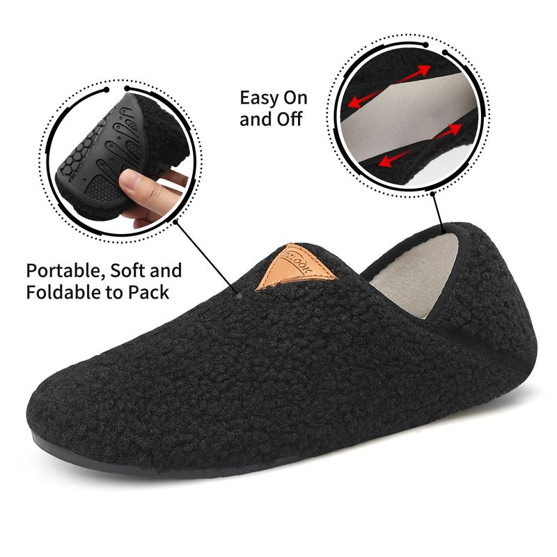 House Slippers With Non-SlipsoleSlipon For Women And Men, AduitsRubber Sole Slippers, Fuzzy Loafer,Footwear Shoe Slide Comfort SlippersWith Non-Slipsole Slipon For indoorPortableslippers For Home TravelHotel Walking Shoes