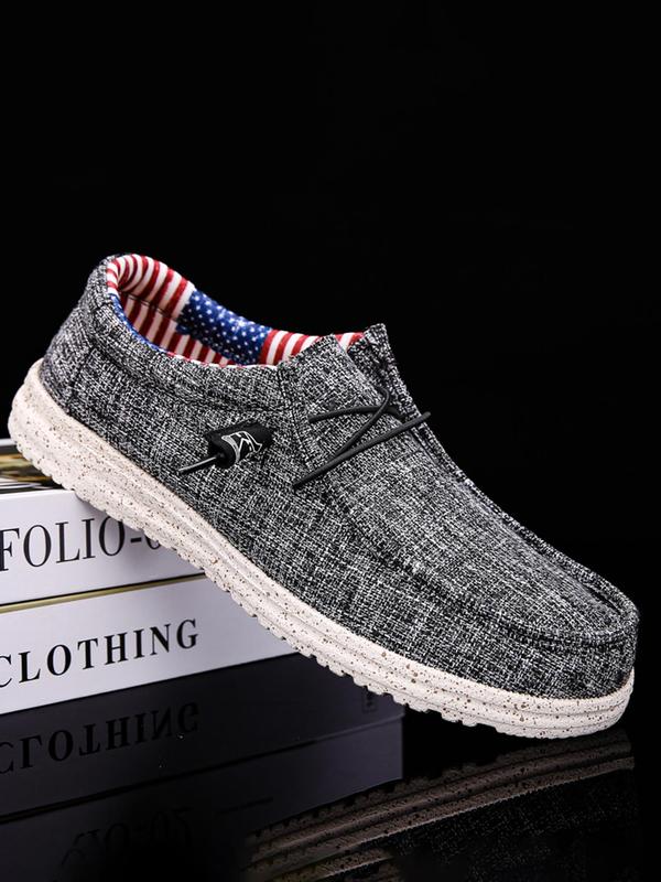 Men's Casual Lace Up Denim Slip-on Loafers, Lightweight Breathable Flats for Men, Comfortable Non-slip Shoes for Daily Wear