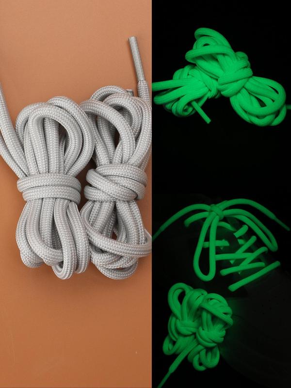 Unisex Street Style Luminous Round Shoelaces, Trendy Minimalist Shoes Laces, All-match Fashionable Shoes Accessories for Shoes DIY Decor