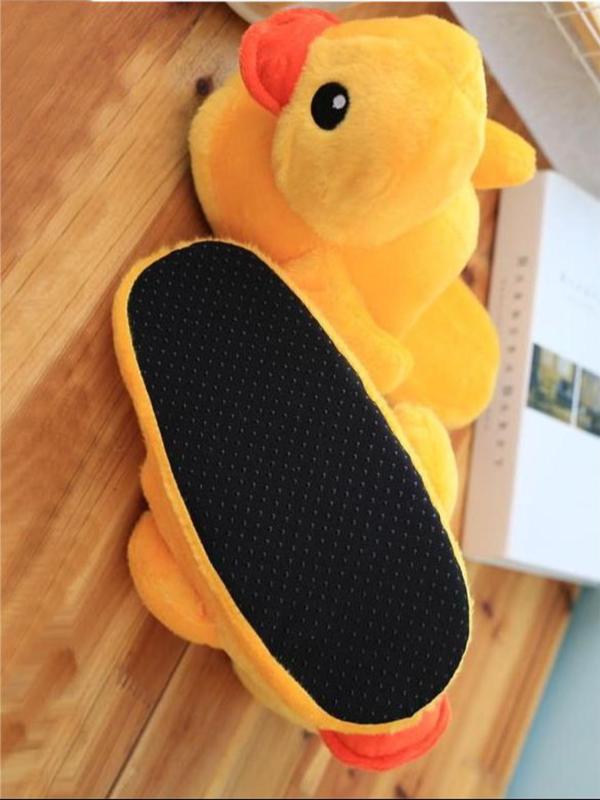 Men's Cute Duck Design Plush Slippers, 1 Pair Warm and Comfortable Bedroom Slippers for Indoor and Outdoor Wear, Creative Fluffy Slippers for Fall and Winter