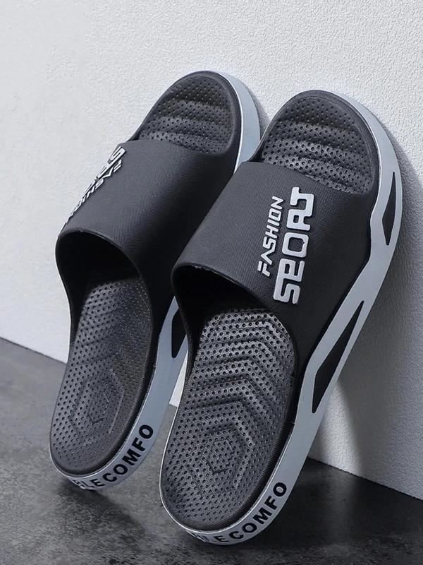 Men's Letter Pattern Slippers, Casual Soft Comfortable Home Slippers, Summer Slippers, Anti-slip & Anti-odor Slippers for Indoor & Outdoor Wear