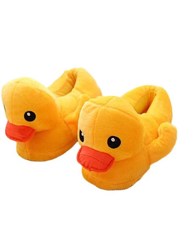 Men's Cute Duck Design Plush Slippers, 1 Pair Warm and Comfortable Bedroom Slippers for Indoor and Outdoor Wear, Creative Fluffy Slippers for Fall and Winter