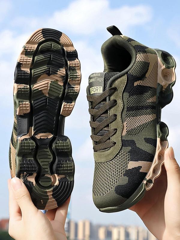 Men's Camo Print Lace Up Walking Shoes, Casual Comfortable Breathable Sports Shoes, Trendy All-match Sneakers for Daily Wear