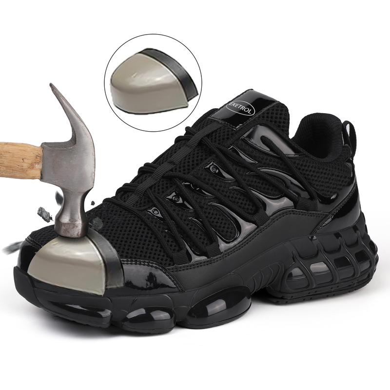 Steel toe shoes are non-slip, anti-smash and anti-puncture, suitable for outdoor travel and construction industry work safety boots, lightweight, comfortable and breathable Footwear