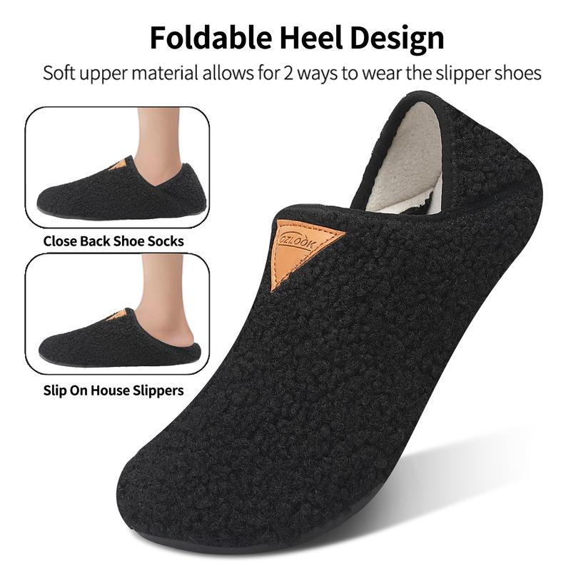 House Slippers With Non-SlipsoleSlipon For Women And Men, AduitsRubber Sole Slippers, Fuzzy Loafer,Footwear Shoe Slide Comfort SlippersWith Non-Slipsole Slipon For indoorPortableslippers For Home TravelHotel Walking Shoes