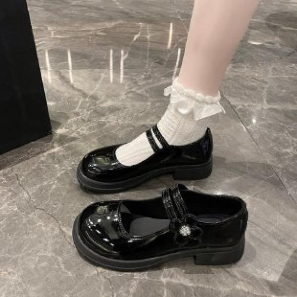 Fashion Casual British Platform Leather Shoes Female Mary Jane Shoes New with Fairy Skirt Big Head Shoes Trendy All-Matching Girl Women