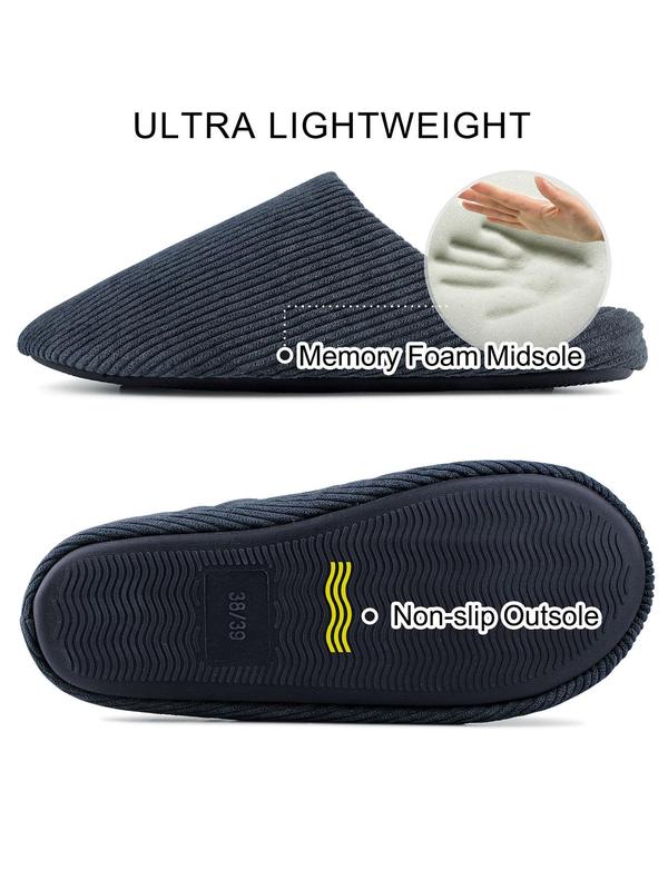 Men's Casual Solid Color Textured Design Slippers, Soft Comfortable Home Slippers, Non-slip Bedroom Guest Slippers for Indoor Outdoor Wear, for Fall Outfits Fall Freshness