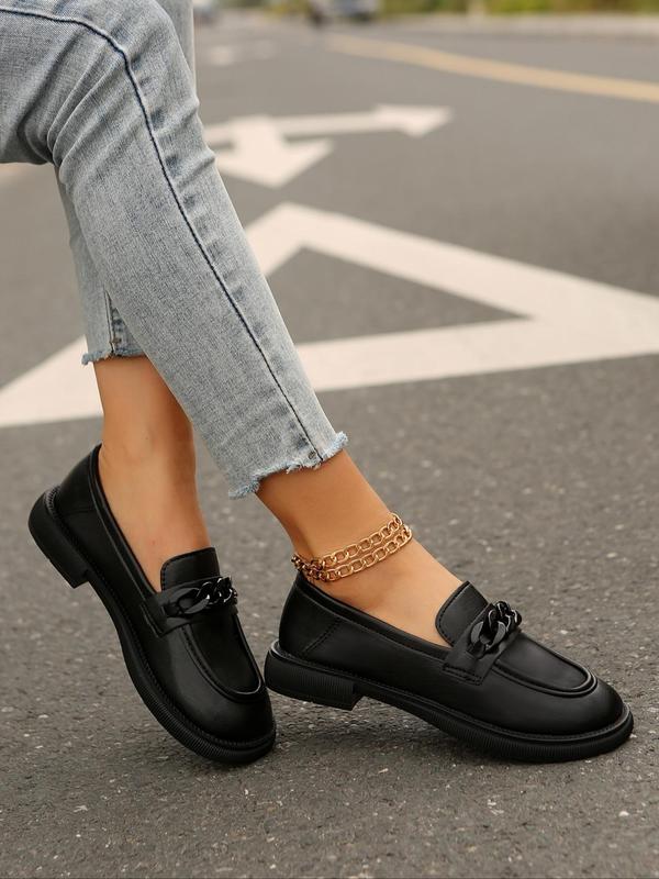 Women's Fashionable Plain Color Loafers, Casual Comfortable Slip on Shoes for Daily Wear, Lightweight Breathable Shoes for All Seasons