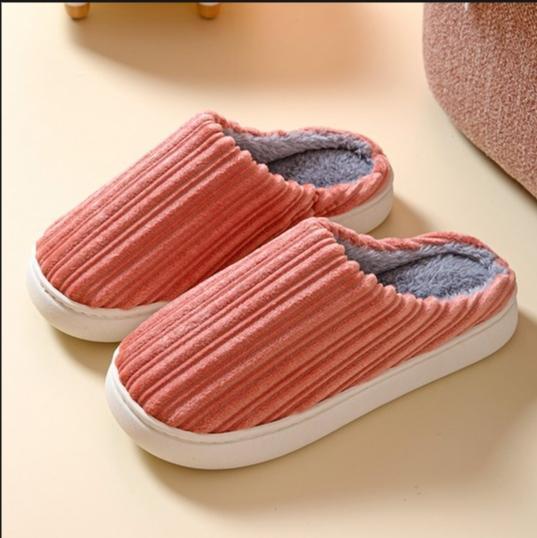 Cotton Slippers For Men And Women Winter Home Indoor Home Non-Slip Thick Sole Couple Shoes Winter Footwear Flipflop