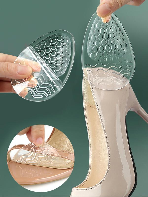 Honeycomb Design Silicone Forefoot Insoles, 2024 New Style Anti-slip Silicone Foot Pain Relief Insoles for High Heels Sandals, Shoes Accessories for Women