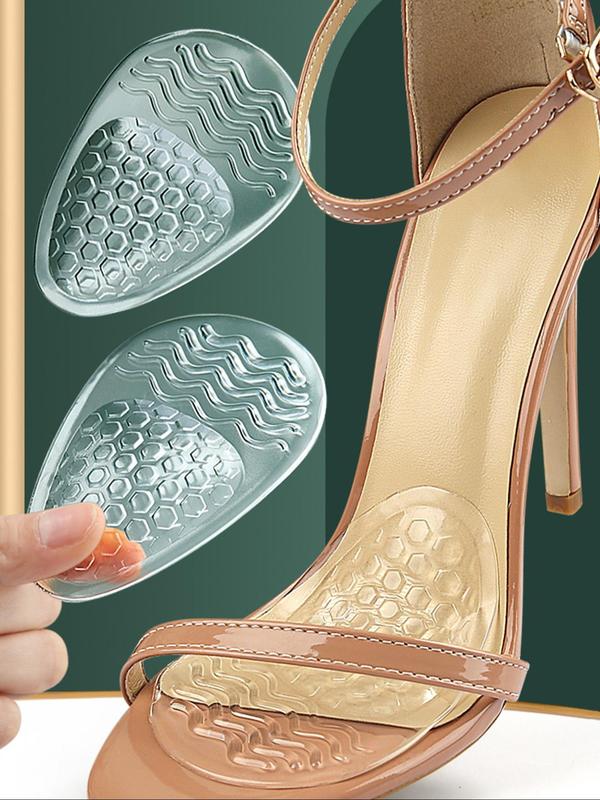 Honeycomb Design Silicone Forefoot Insoles, 2024 New Style Anti-slip Silicone Foot Pain Relief Insoles for High Heels Sandals, Shoes Accessories for Women