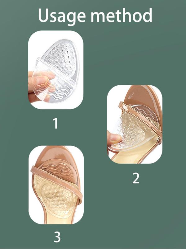 Honeycomb Design Silicone Forefoot Insoles, 2024 New Style Anti-slip Silicone Foot Pain Relief Insoles for High Heels Sandals, Shoes Accessories for Women