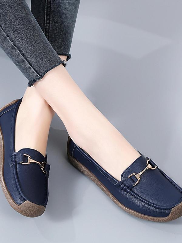 Women's Casual Solid Color Slip on Flats, Modest Fashion Comfortable Flat Shoes for Daily Life, Breathable and Versatile Women's Shoes for All Seasons