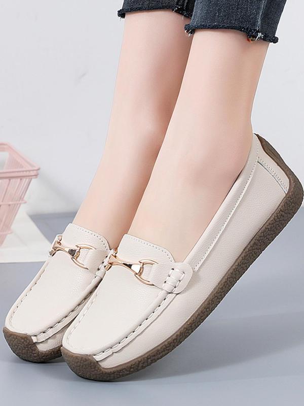 Women's Casual Solid Color Slip on Flats, Modest Fashion Comfortable Flat Shoes for Daily Life, Breathable and Versatile Women's Shoes for All Seasons