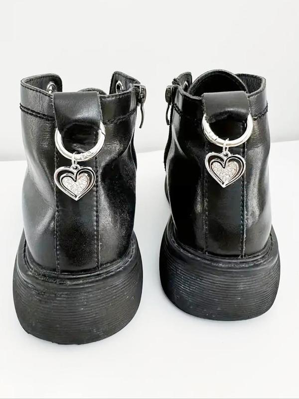 Rhinestone Decorated Heart Shaped Shoe Charms, Fashionable Novelty Shoes Decorations for Clogs Design, Dazzling Glamour Trendy Exquisite DIY Shoes Accessories