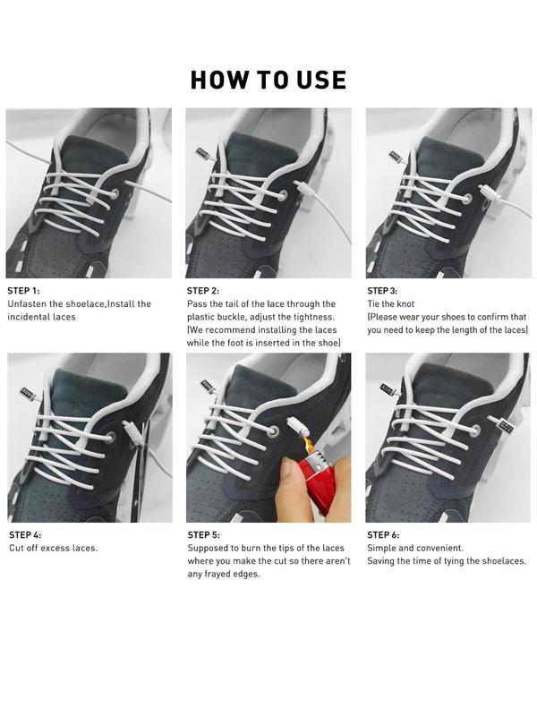 No Tie Shoelaces, Semicircular Design Stretch Shoelaces, High Elasticity Shoes Laces for Sneakers, Shoes Accessories for Women & Men