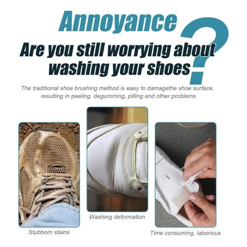 Shoe Cleaner Foam with Brush and Towel - Effective Shoe Cleaning Solution for White Shoes and Sneakers