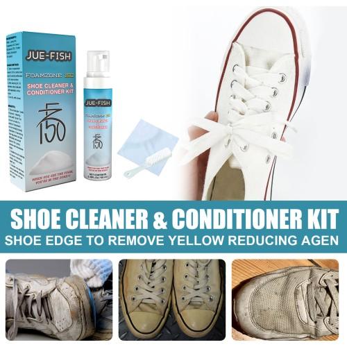 Shoe Cleaner Foam with Brush and Towel - Effective Shoe Cleaning Solution for White Shoes and Sneakers