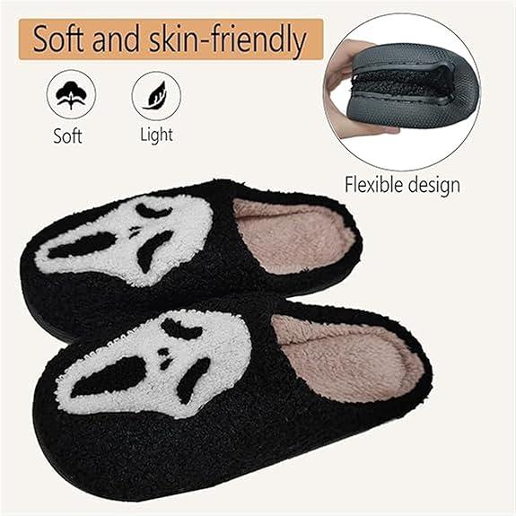 Halloween Slippers Pumpkin for Womens Mens Cute Comfy Bedroom Slippers For Women,Ladies Fuzzy Slippers Girl