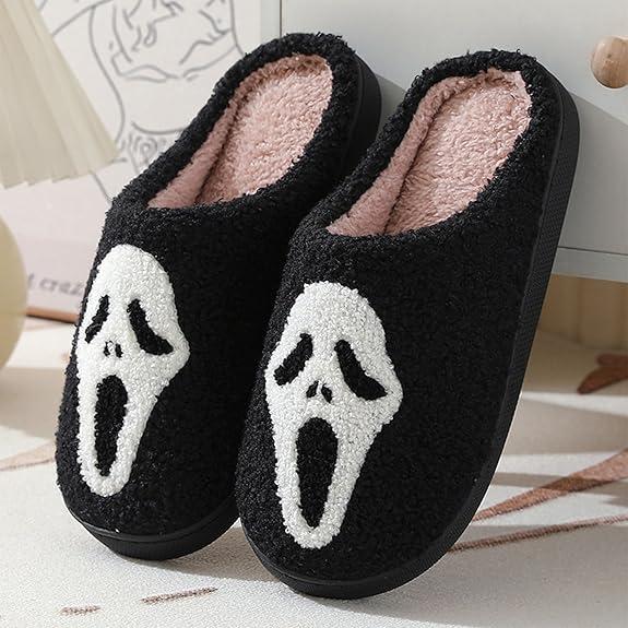 Halloween Slippers Pumpkin for Womens Mens Cute Comfy Bedroom Slippers For Women,Ladies Fuzzy Slippers Girl