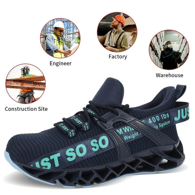 Men's Steel Toed Shoes, Durable, Anti-Puncture, Non-Slip Safety Sneakers for Enhanced Protection and Performance Mesh Closed Boy