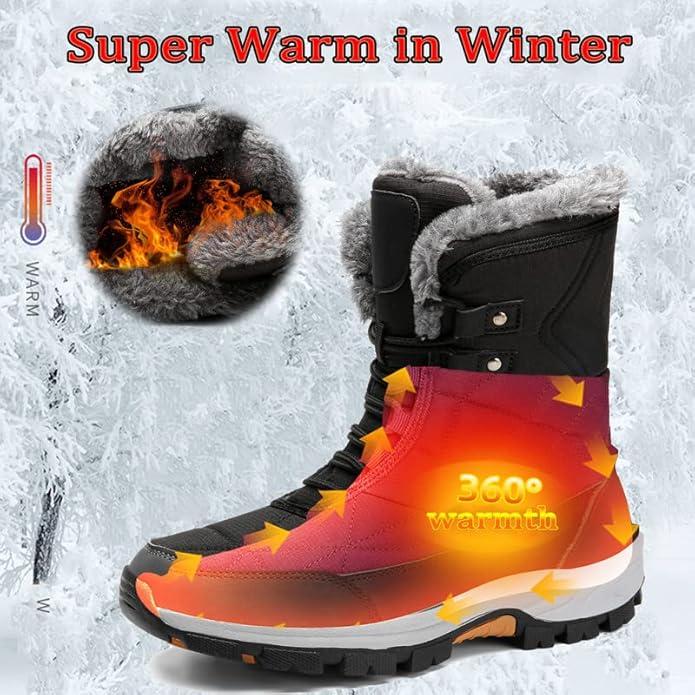 Womens Snow Boots Women's Winter Boots Women Fur Lined Snow Boots For womens Anti-Slip Womens Winter Boots Waterproof Backpacking Boots Outdoor Walking Shoes For Ladies Anti Slip Ankle Boots Non-slip