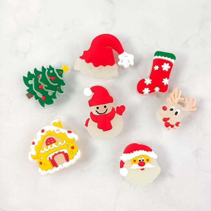 Christmas Themed Shoe Charm, Cute Cartoon Santa Claus & Snowman Pattern Shoe Decoration, Holiday Gifts for Boys & Girls