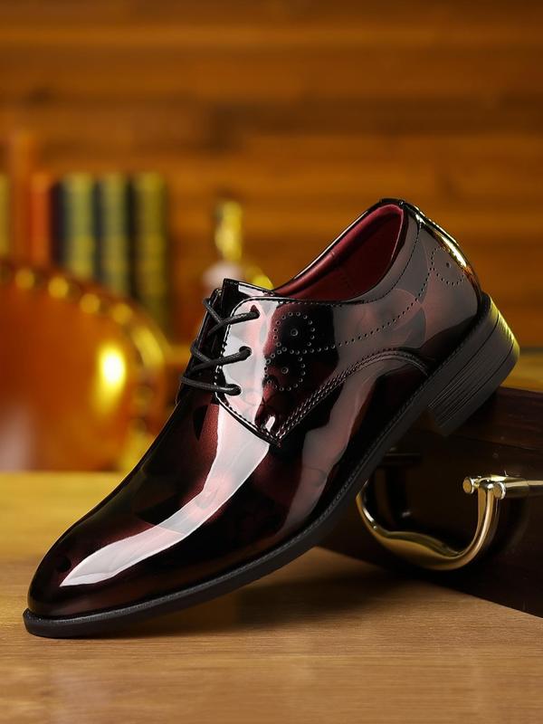 Men's Minimalist Temperament Marble Pattern Formal Shoes, Business Style Elegant Pointed Toe Dress Shoes for Work Office