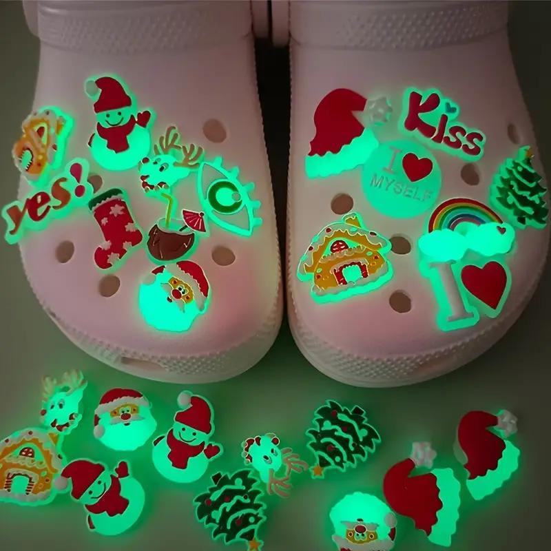 Christmas Themed Shoe Charm, Cute Cartoon Santa Claus & Snowman Pattern Shoe Decoration, Holiday Gifts for Boys & Girls