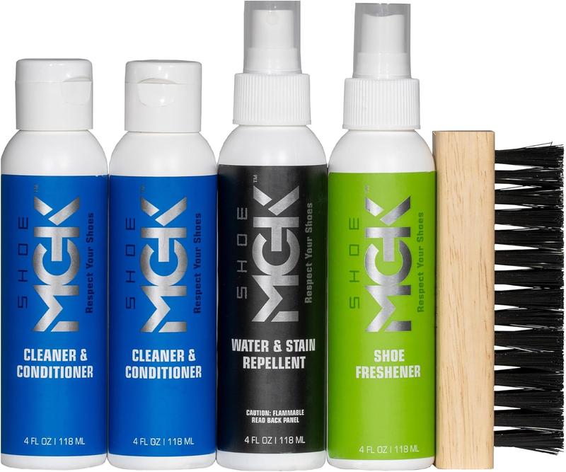 Shoe MGK Complete Kit: Shoe Cleaner, Shoe Care, Water & Stain Protection - Revitalize, Shield, and Freshen Sneakers and Dress Shoes with Deodorizer