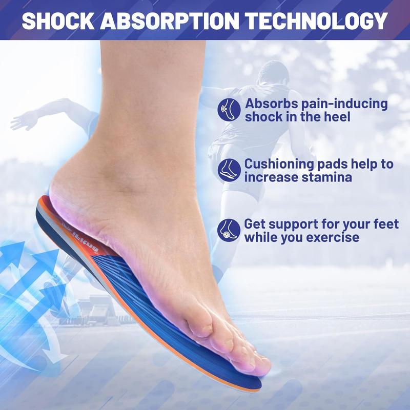 iFitna Heavy Duty Strong Arch Support Insole Plantar Fasciitis Pain Relief Orthotics for Men and Women Flat Feet with Absorb Shock Work Boot Shoe Inserts