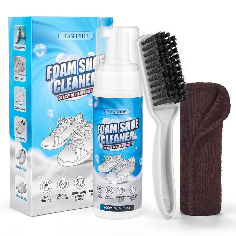 Shoe Cleaner, Shoe Cleaning Kit-6.76 Oz Sneaker Cleaner with Brush and Towel, White Shoe Cleaner Foam Shoe Cleaner