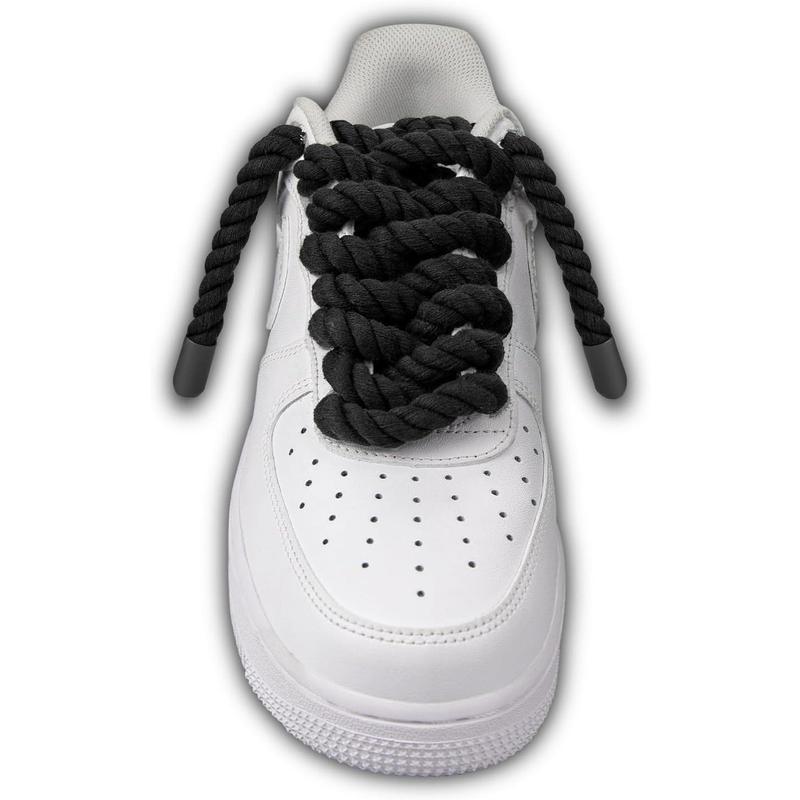 Thick Rope Shoe Laces for Air Force 1, Chunky Twisted Shoelaces with DIY  Accessories for AF Sneaker Shoes