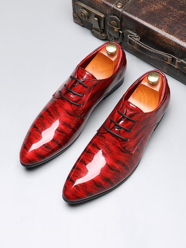 Men's Fashionable Graphic Lace Up Dress Shoes, Business Style Pointed Toe Shoes for Work Office, Formal Shoes for Men