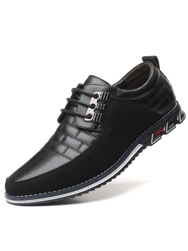 Men's Business Formal Slip on Lace Up Dress Shoes, 2024 Boy Luxury Men Designer Pu Leather Shoes for Work Office, Back To School Footwear, Walking Shoes