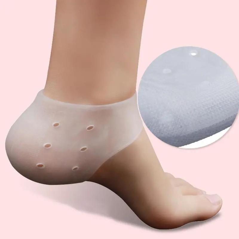 Comfort Silicone Gel Heel Protector for Footwear, 1 Pair Silicone Heel Sleeve for Daily Care, Repair Heel Pads for Relief & Cracked Heels