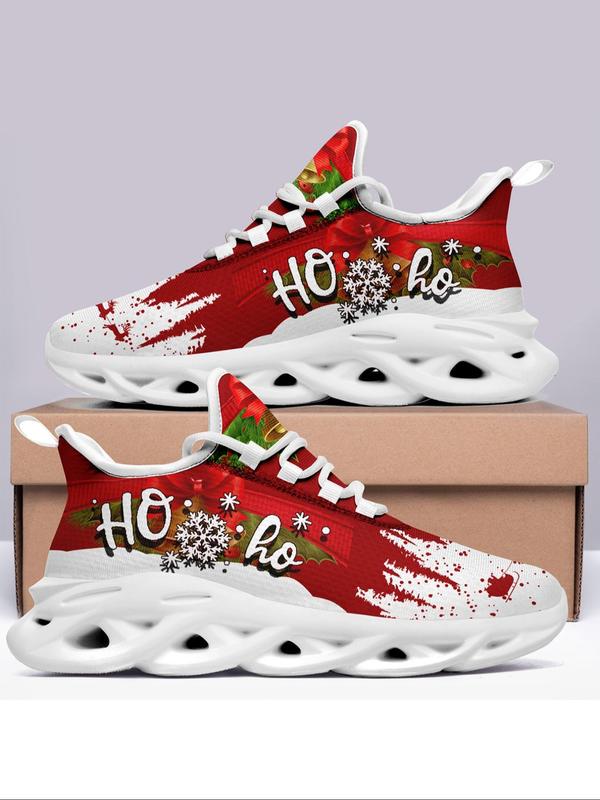 Men's Christmas Themed Sneakers, 2024 New Style Casual Sporty Breathable Comfortable Sneakers, Male All-match Round Toe Shoes for Daily Wear