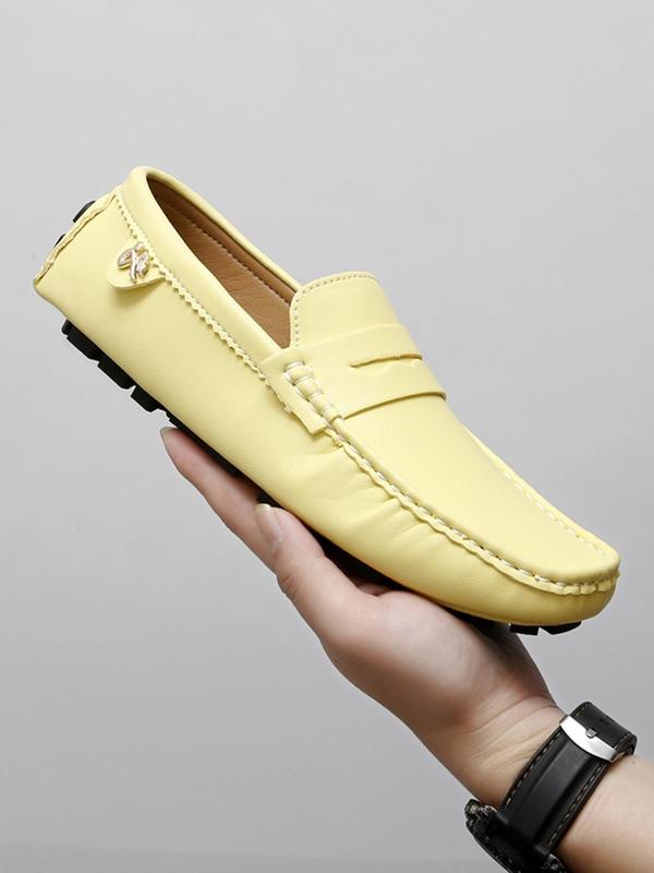 Men's Business Casual Solid Color Moccasins Shoes, Fashionable Breathable Comfortable Loafers Shoes for Men for Daily Wear, Lightweight Breathable Shoes for Men