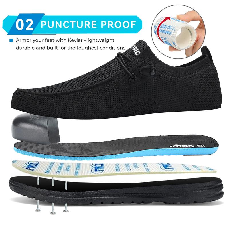 Men's Anti-Puncture Anti-Slip Work Safety Shoes Men's Safety Boots Anti-Smash Anti-Puncture Work Shoes Sneakers Steel Toe Shoes Men's Work Boots Indestructible