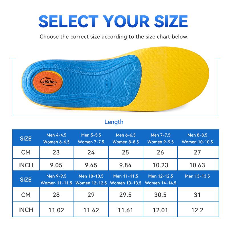 3ANGNI Heavy Duty Support Shock Absorption Insoles, 220+ lbs Arch Support Insole for Men and Women, Work Boot Shoe Insoles