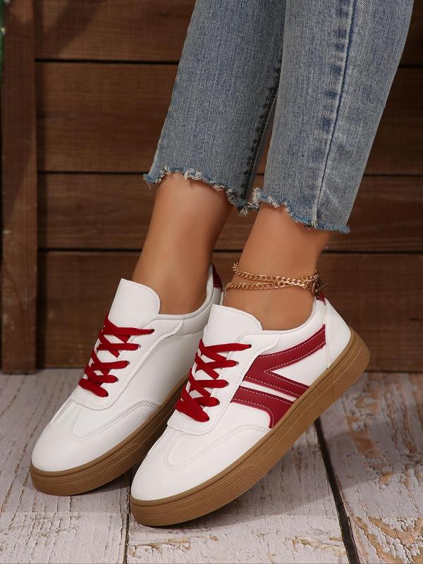 Women's Fashionable Slip on Low Top Sneakers, Casual Comfortable Striped Sports Shoes for Daily Wear, Female All-match Round Toe Shoes for Daily Wear