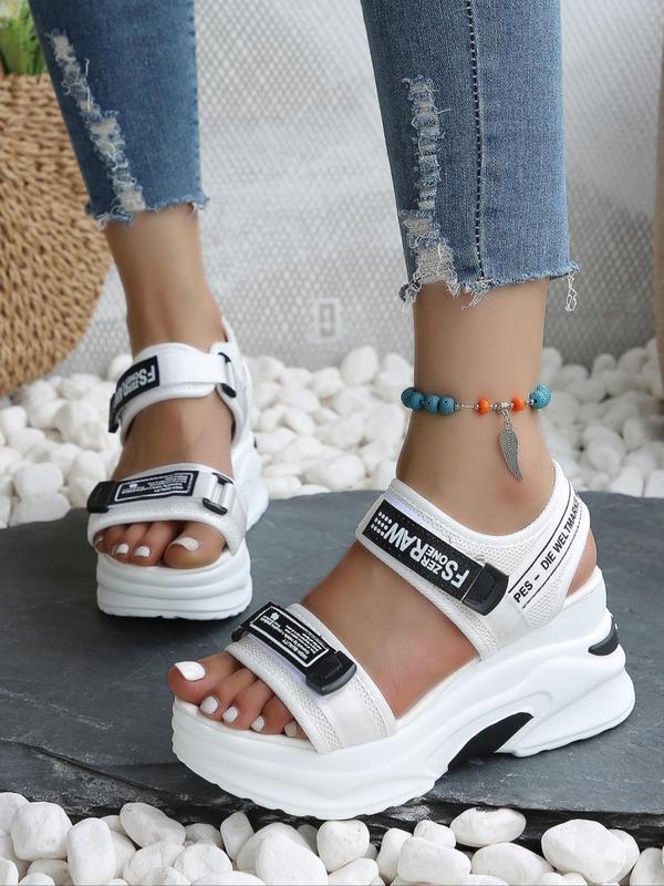 Women's Fashionable Velcro Platform Sandals, Casual Comfortable Platform Sandals for Summer, Female All-match Round Toe Sandals for Daily Wear